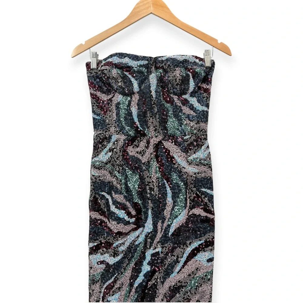 NEW Bronx and Banco Dahlia Pink Multi Strapless Maxi Dress $880 - Size Medium - Picture 7 of 16